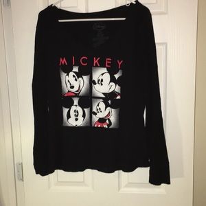 Black Mickey Mouse long sleeve shirt